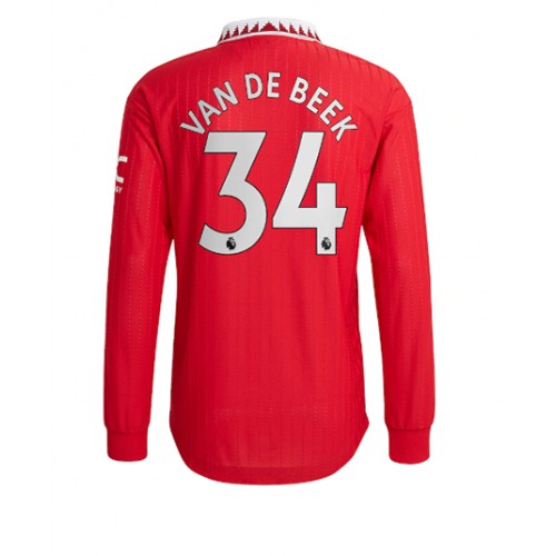 Fotbalové Dres Manchester United Donny van de Beek #34 Domácí 2022-23 Dlouhý Rukáv